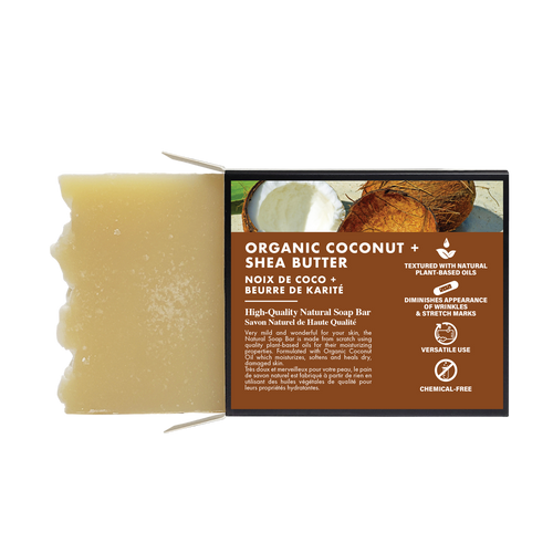 All Natural Organic Coconut & Shea Butter Soap Bar 120g